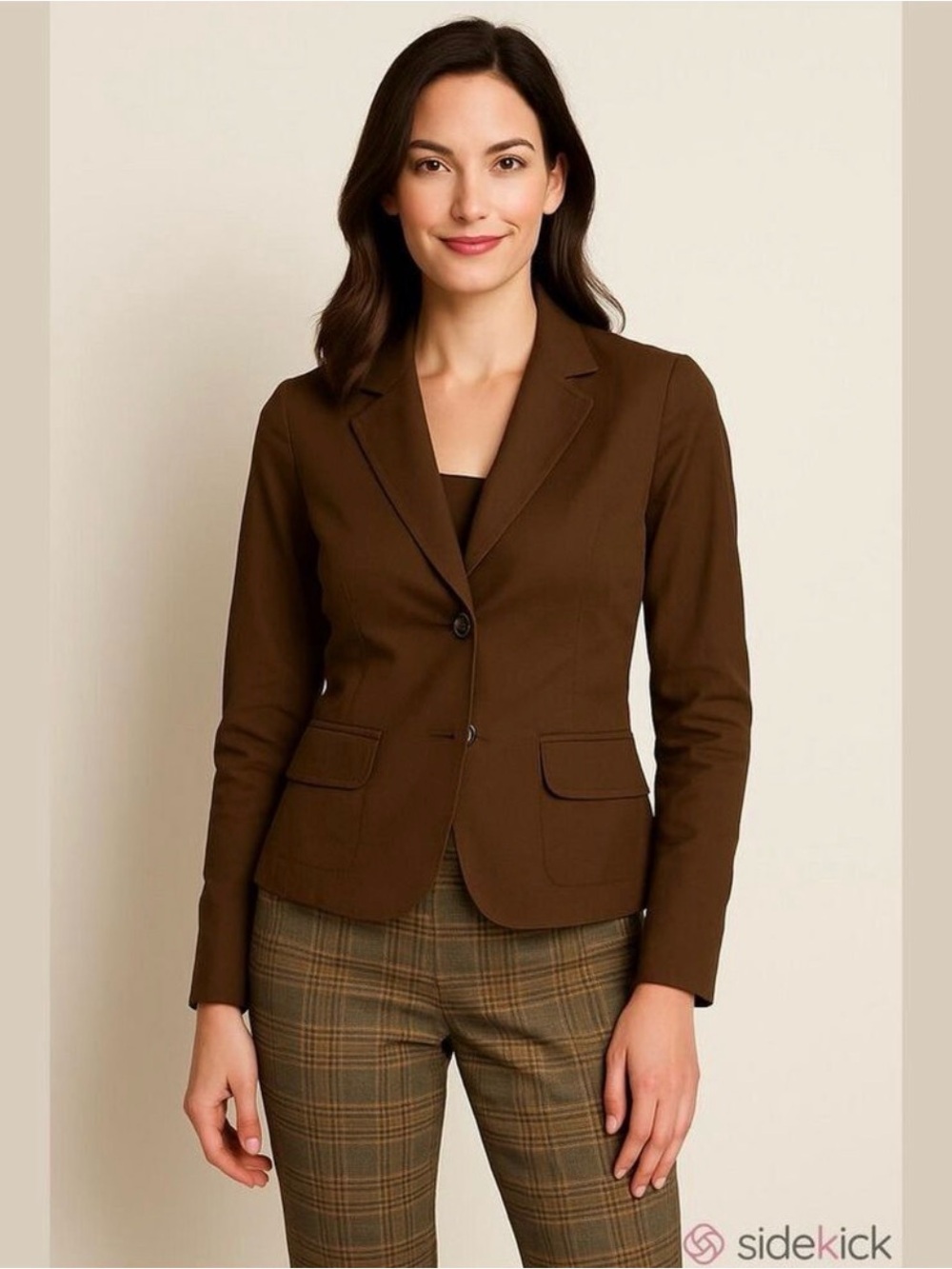 Brown womens fitted blazer Size 8 Lida Baday Canadian designer fashion Office
